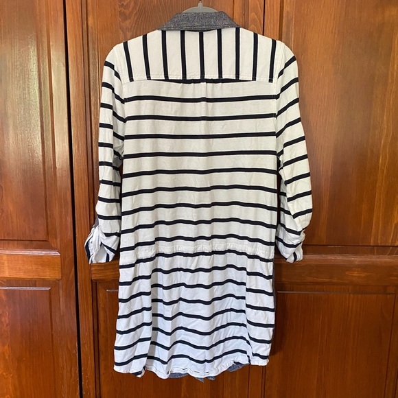 Anthropologie Postmark Striped Chambray Belted Shirt Dress Size Large - Picture 7 of 7